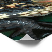 Meerjungfrau mit Baby Alligator ART PRINT Großauge Poster (Ecke)