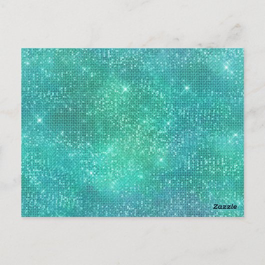 Meerjungfrau mit Baby Glitzer Sea Postkarte (Rückseite)