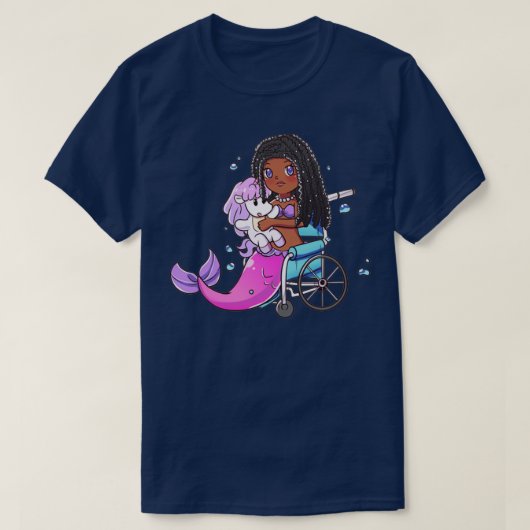Meerjungfrau mit Baby Unicorn T-Shirt (Design vorne)
