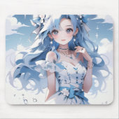 Meerjungfrau mit blauem Haar in einem blauen Kleid Mousepad (Vorne)