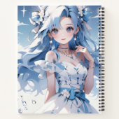 Meerjungfrau mit blauem Haar in einem blauen Kleid Notizblock (Rückseite)