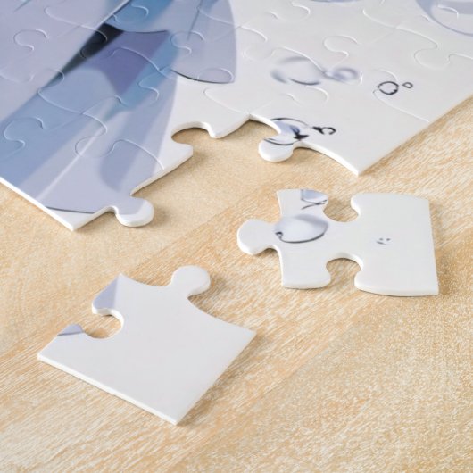 Meerjungfrau mit blauem Haar in einem blauen Kleid Puzzle (Seite)