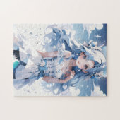Meerjungfrau mit blauem Haar in einem blauen Kleid Puzzle (Horizontal)