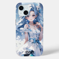 Meerjungfrau mit blauem Haar in einem Blue Dress-I