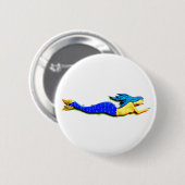 Meerjungfrau mit blauem Schwanz Button (Vorne & Hinten)