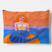 Meerjungfrau mit Blue Schwanz Abstrakt Art Zubehörtasche (Rückseite)