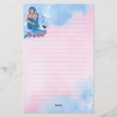 Meerjungfrau mit Blume von Renee Lavoie Briefpapier (Rückseite)