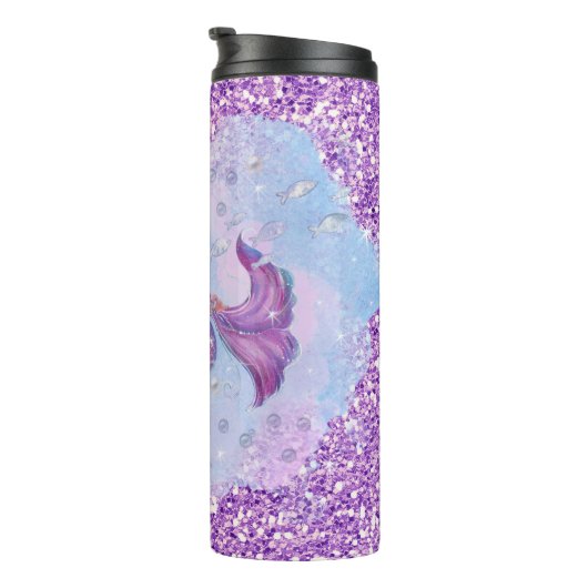 Meerjungfrau mit Blume von Renee Lavoie Thermosbecher (Nach rechts gedreht)