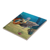 Meerjungfrau mit Delfin Fliese (Seite)