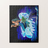 Meerjungfrau mit Delfin Puzzle (Vertikal)