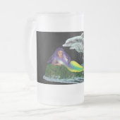 Meerjungfrau mit Delfinen Mattglas Bierglas (Vorderseite Links)