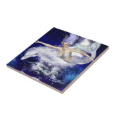 Meerjungfrau mit Delphin Fliese oder Trivet (Seite)