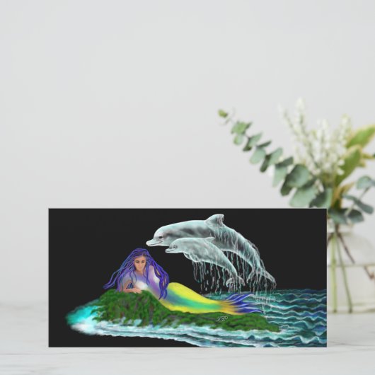 Meerjungfrau mit Delphinen (Stehend Vorderseite)