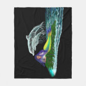 Meerjungfrau mit Delphinen Fleecedecke (Vorderseite)