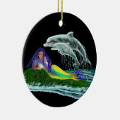 Meerjungfrau mit Delphinen Keramik Ornament (Rechts)