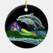 Meerjungfrau mit Delphinen Keramik Ornament (Hinten)