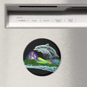 Meerjungfrau mit Delphinen Magnet (In Situ (Geschirrspüler))