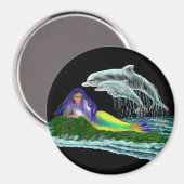 Meerjungfrau mit Delphinen Magnet (Vorderseite/Rückseite)