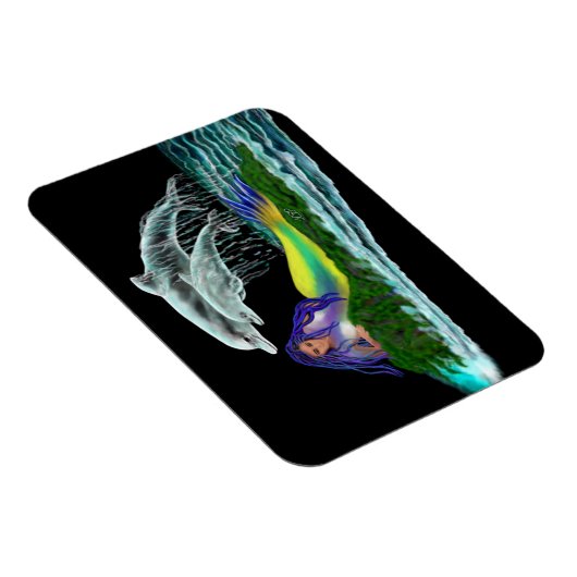 Meerjungfrau mit Delphinen Magnet (Rechte Seite)