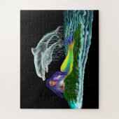 Meerjungfrau mit Delphinen Puzzle (Vertikal)