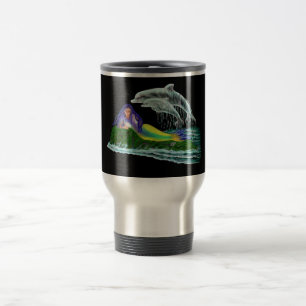 Meerjungfrau mit Delphinen Reisebecher