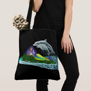 Meerjungfrau mit Delphinen Tasche