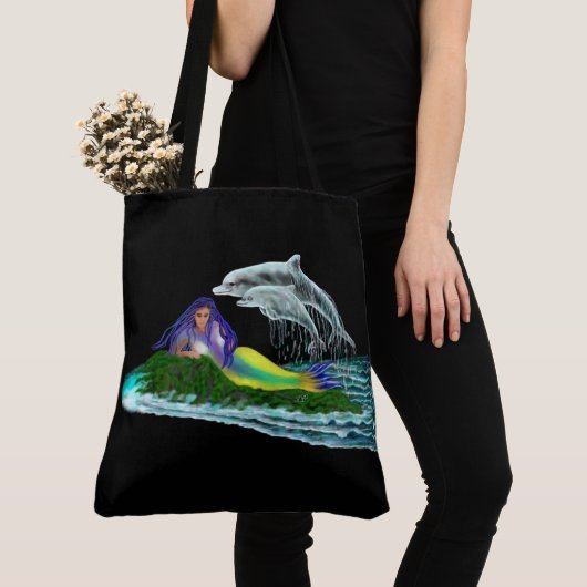 Meerjungfrau mit Delphinen Tasche (Von Nahem)