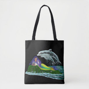 Meerjungfrau mit Delphinen Tasche