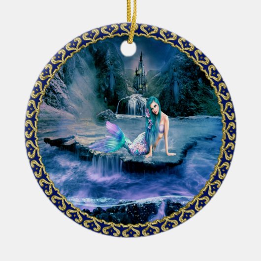 Meerjungfrau mit dem Türkishaar Keramik Ornament (Vorne)