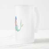 Meerjungfrau mit dem Türkishaar und -Schwanz Mattglas Bierglas (VorderseiteRechts)