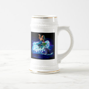 Meerjungfrau mit Dolphin Bierglas