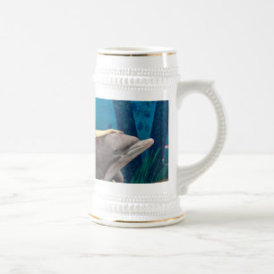 Meerjungfrau mit Dolphin Bierglas