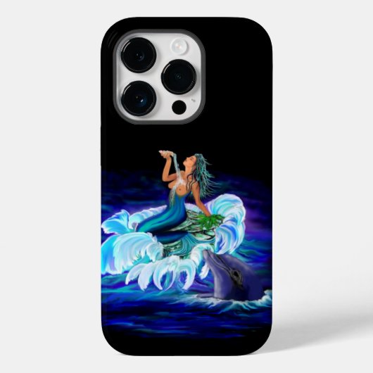 Meerjungfrau mit Dolphin Case-Mate iPhone Hülle (Rückseite)