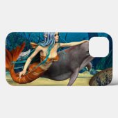 Meerjungfrau mit Dolphin Case-Mate iPhone Hülle (Rückseite (Horizontal))