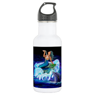 Meerjungfrau mit Dolphin Edelstahlflasche