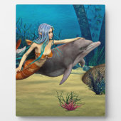 Meerjungfrau mit Dolphin Fotoplatte (Vorderseite)