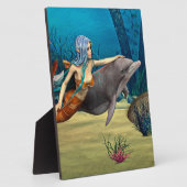 Meerjungfrau mit Dolphin Fotoplatte (Seite)