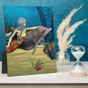 Meerjungfrau mit Dolphin Fotoplatte