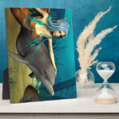 Meerjungfrau mit Dolphin Fotoplatte (Seite)