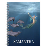 Meerjungfrau mit Dolphin Friends Ocean Notizblock (Vorderseite)