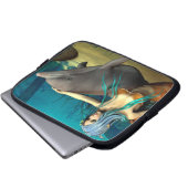 Meerjungfrau mit Dolphin Laptopschutzhülle (Vorne Knopf)