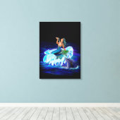 Meerjungfrau mit Dolphin Leinwanddruck (Insitu (Holzboden))