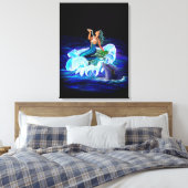 Meerjungfrau mit Dolphin Leinwanddruck (Insitu (Schlafzimmer))