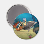 Meerjungfrau mit Dolphin Magnet (Vorderseite/Rückseite)