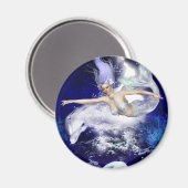Meerjungfrau mit Dolphin Magnet (Vorderseite/Rückseite)