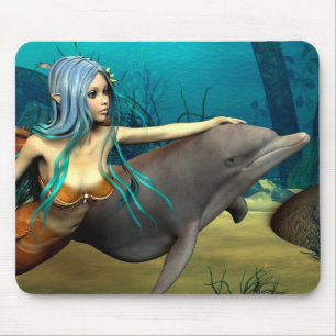 Meerjungfrau mit Dolphin Mousepad