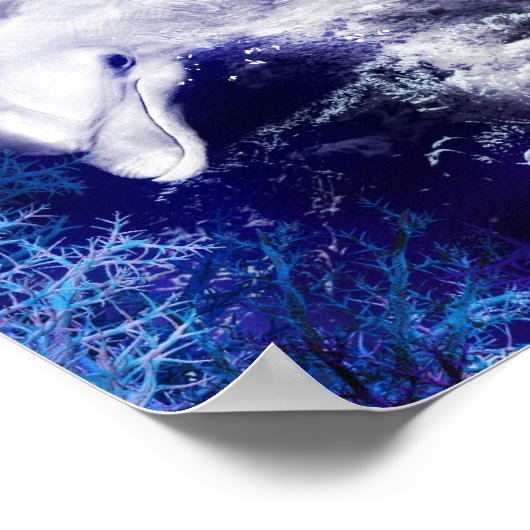 Meerjungfrau mit Dolphin Poster (Ecke)