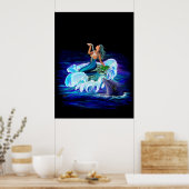 Meerjungfrau mit Dolphin Poster (Küche)