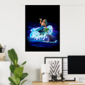 Meerjungfrau mit Dolphin Poster (Heimbüro)