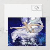Meerjungfrau mit Dolphin Postkarte (Vorne/Hinten)